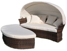 Liegeinsel Venus Lounge cubu croko Gartenliege Polyrattan Sonnenliege Strandkorb