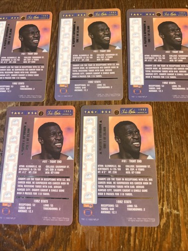 5 ct. Shannon Sharpe 1993 Dog Tags Plus Gold #056 Lot HOF /25000 Denver Broncos - Picture 7 of 8