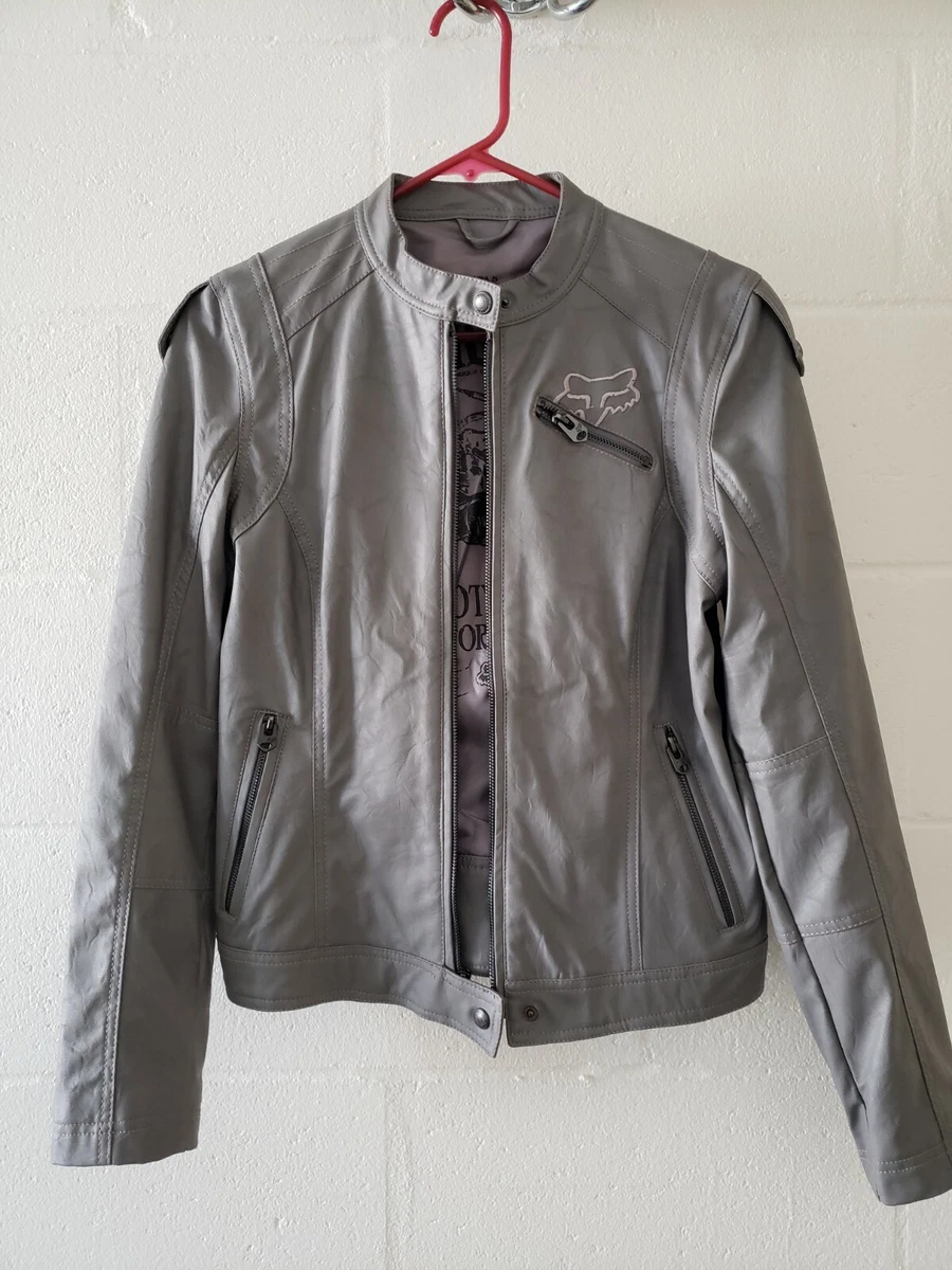 FOX Riders Faux Leather Jacket, Gray, Size S