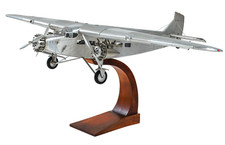 Tin Goose Ford Trimotor Aluminum Airplane Model 27 Wood Stand Aircraft Decor
