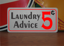 Laundry Advice 5 cents Metal Sign