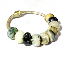 10 Pcs. Smooth Multicolor Gemstone 5MM Big Hole Beads Large Hole Beads 14x8mm