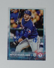MITCH MORELAND SIGNED AUTO'D 2015 TOPPS CARD #574 TEXAS RANGERS BOSTON RED SOX