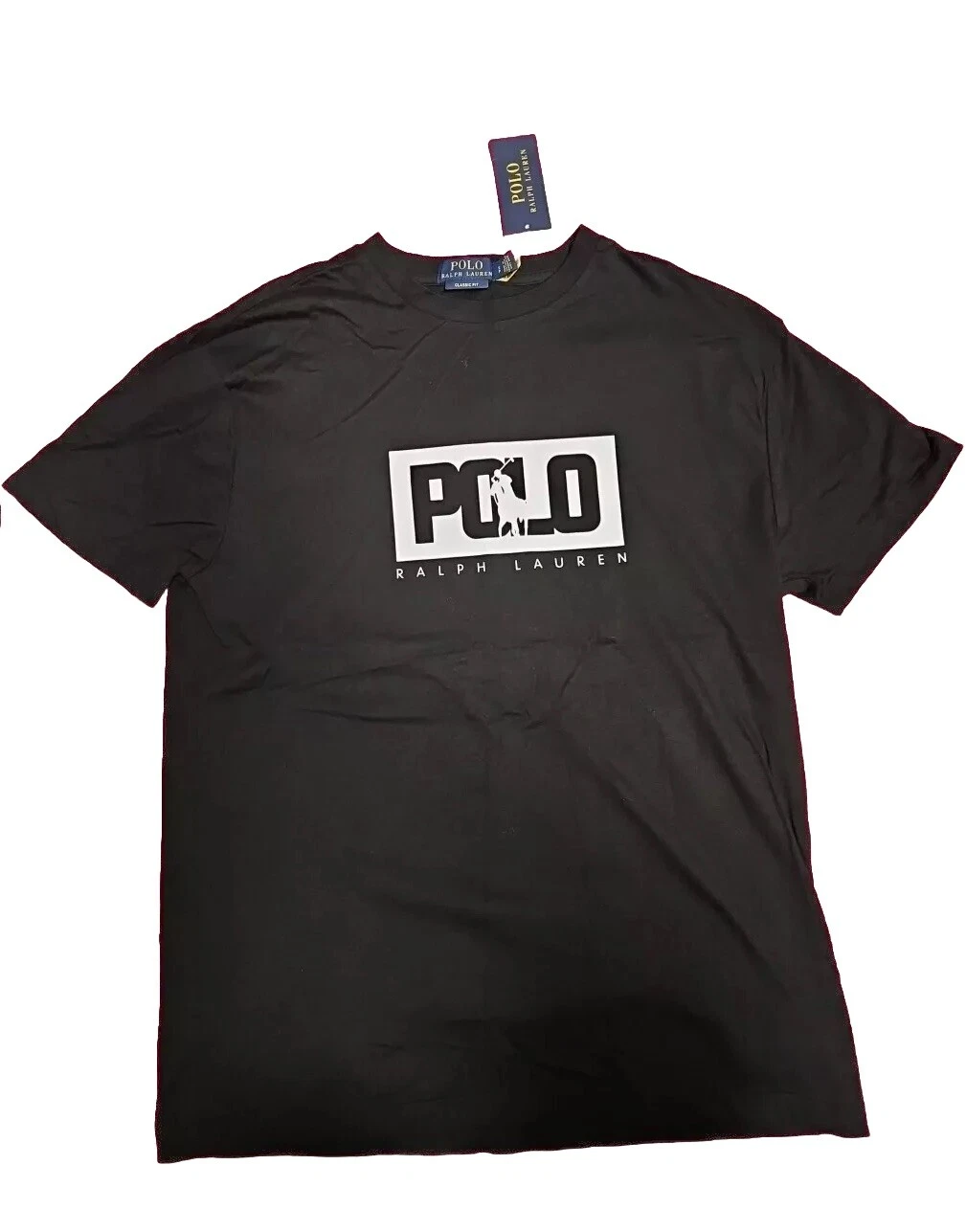 NWT Polo Ralph Men's Stacked Graphic Tee Black Size X-LARGE