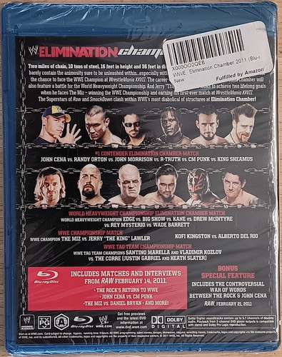 WWE Elimination Chamber 2011 Bluray/DVD Edge CM Punk John Cena Drew McIntyre OOP - 第 2/2 張圖片