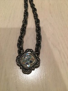 Swarovski Crystal Elements Clear Patina 18” Necklace New