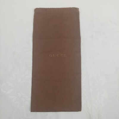 Authentic Gucci Brown Drawstring Dust Bag 15x7 Soft Cotton Made