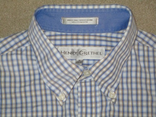 DRESS SHIRT BLUE WHITE BEIGE SIZE 