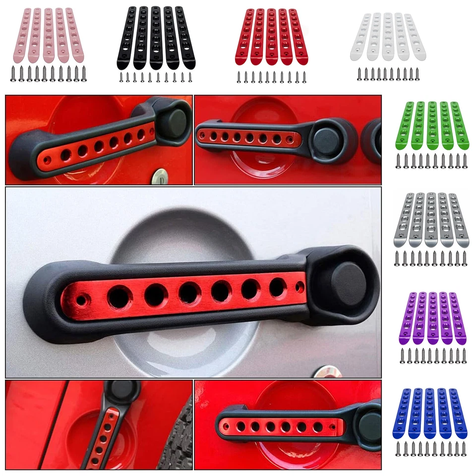 Inserciones de manija de puerta de aluminio para Jeep Wrangler JK 2007-2018 Foto 2 de 4