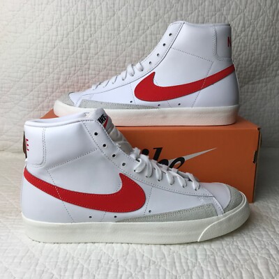 Nike Blazer Mid 77 Sneakers Women s SZ 12 White/Habanero Red CZ1055 -101