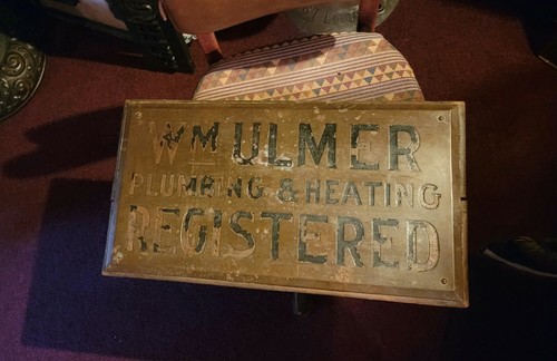 Antigua placa de latón estadounidense STEAMFITTER Bellevue KY Ulmer Agnew - Imagen 3 de 12