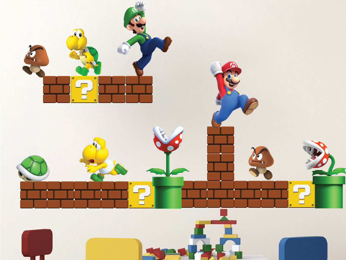 Super Mario Match Game Wall Prints  Gaming wall art, Super mario room, Mario  bros room