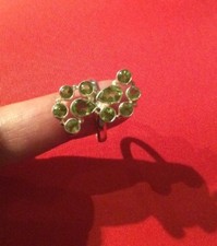 .925 Genuine Sterling Silver Ring Jewelry With Lab Green Peridot Size 8.75