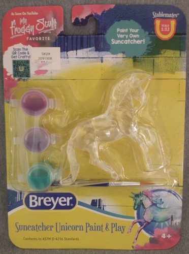 Breyer Alborozo Stablemate Unicorn Paint & Play unpainted Suncatcher clearware