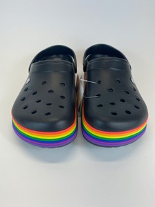 black rainbow crocs