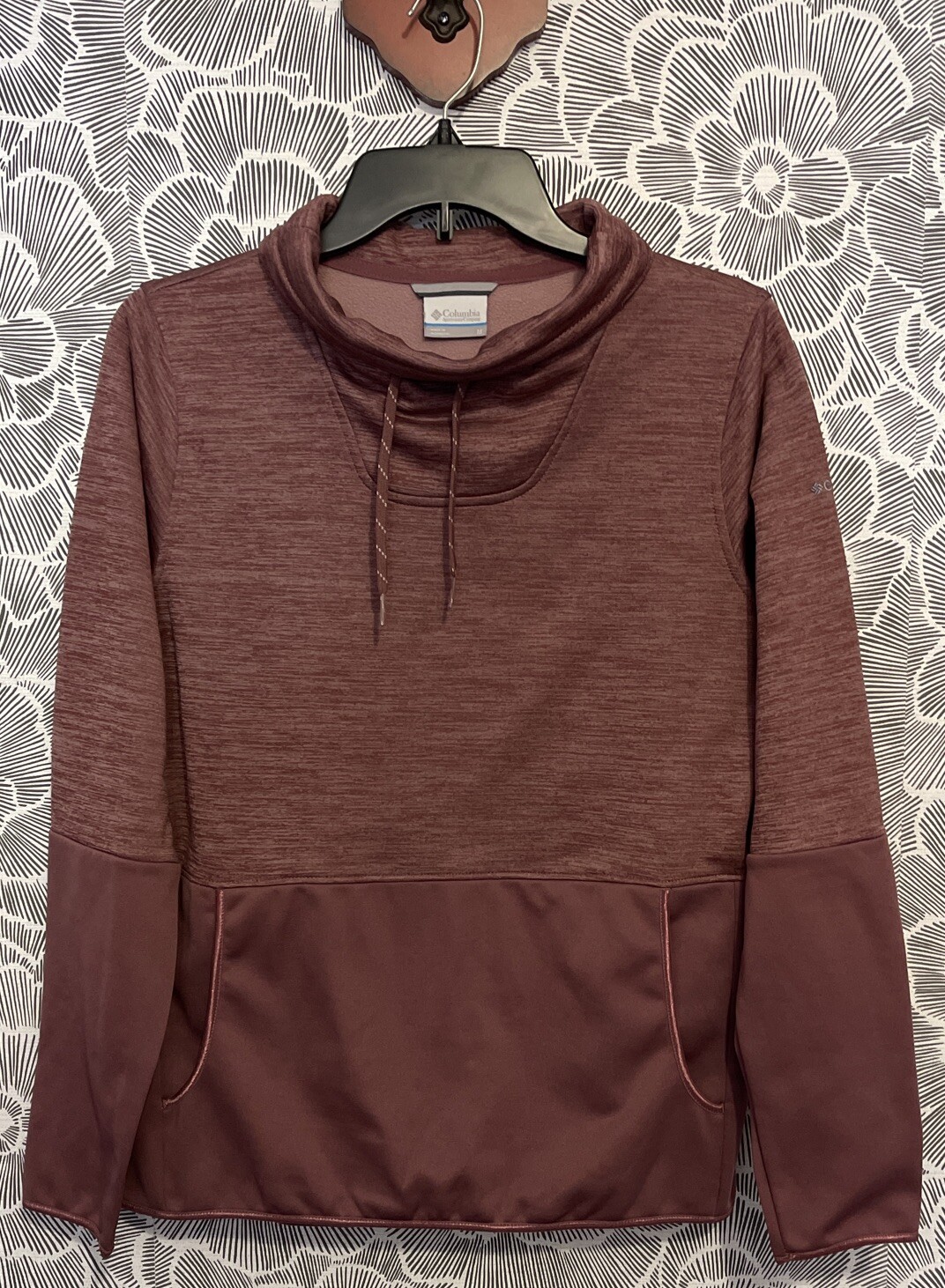 Columbia Womens Medium Purple Turtleneck Pullover Fleece Logo Sweater! A398