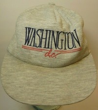 Rare Old Vintage 1980s Washington DC Heather Gray Grey Snapback Trucker Hat Cap