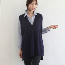 Women Sleeveless Knitted Vest Gilet Tank Top V Neck Waistcoat Jumper Sweater Top