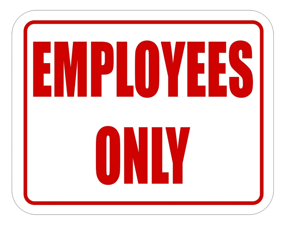 Employees Only Sign Business Store Office Door Wall Self Adhesive Message  signs | eBay