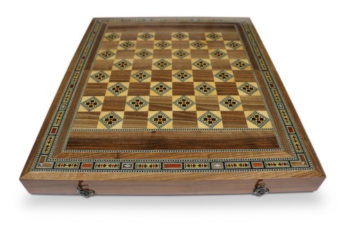 Holz Backgammon/Schach Brett, Holz Steine BK60 - Bild 6 von 8