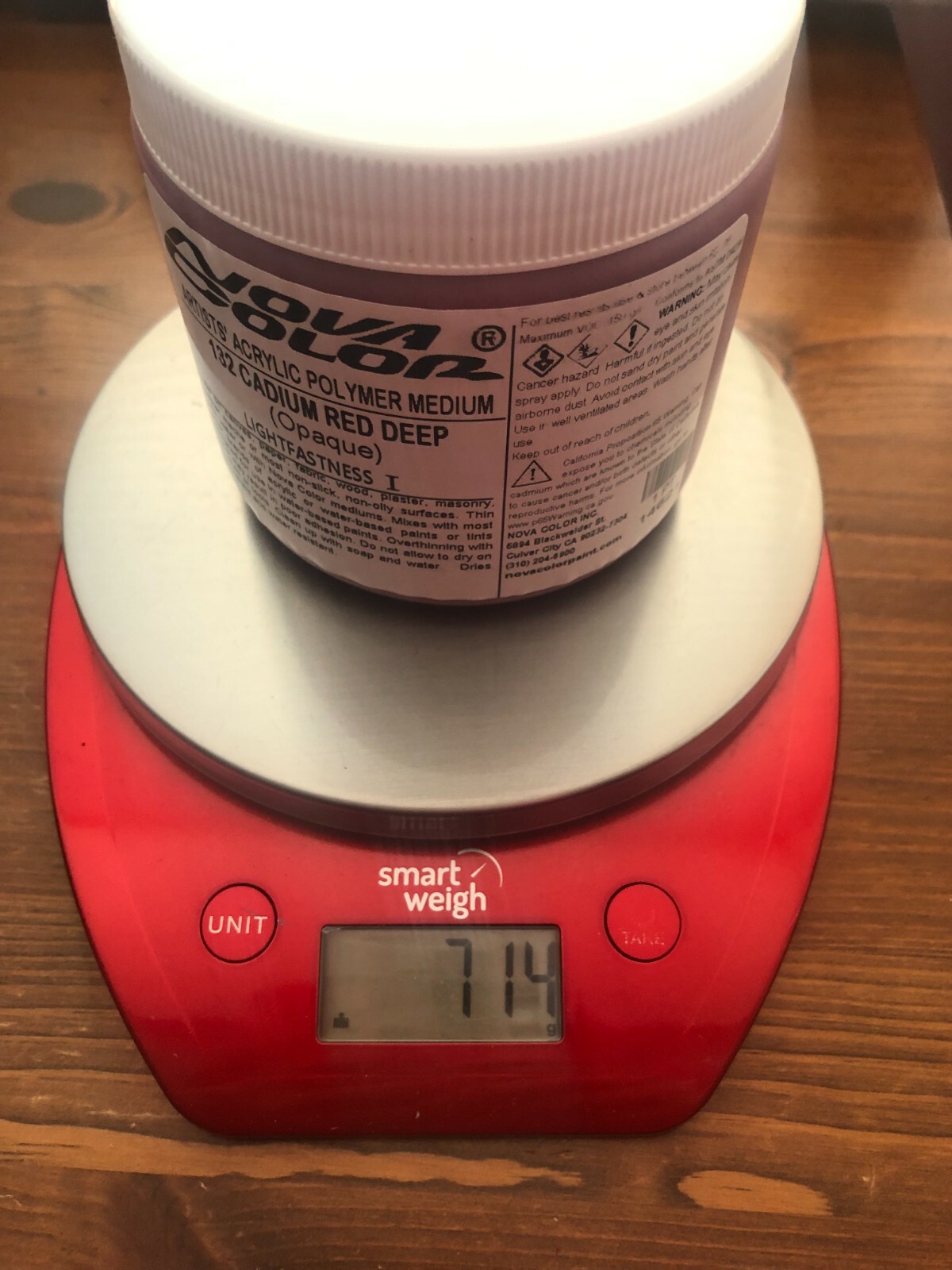 NOVA COLOR Acrylic Paint 132 Cadmium Red Deep Lightfastness Opaque
