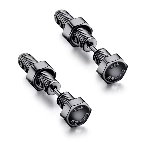 Nut and Bolt Screw Stainless Steel Earrings Jewellery - Picture 3 of 6