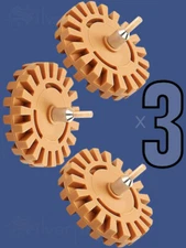 x3 DECAL REMOVER WHEELS Pinstripe Vinyl Sticker Adhesive Rubber Car Drill Eraser