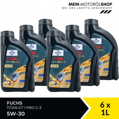 Fuchs Titan GT1 PRO C-3 5W-30 BMW MB VW Fiat Motoröl 6x1 Liter = 6 Liter