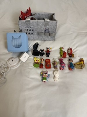Tonies Audio Bundle Blue Box Lot Of 14 Figures Disney / Custom Cat Carrying Case