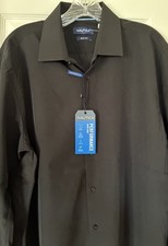 Nautica Men  s Black Slim Fit Super shirt Performance Stretch
