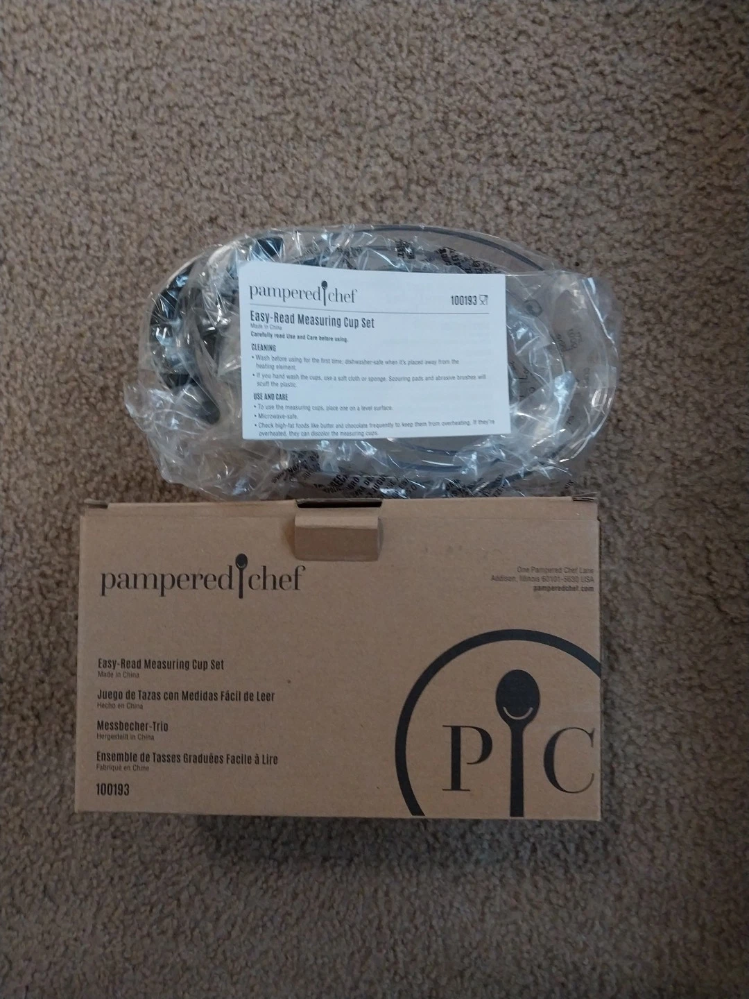 Pampered Chef Easy Read Measuring Cup Set #100193 – 4 pcs - New in the Box