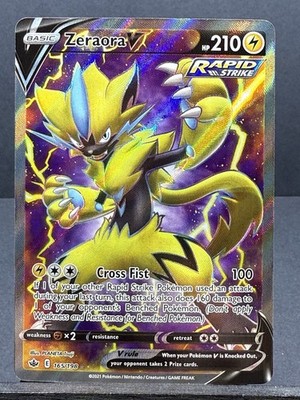 ZERAORA V 165/198 FULL ART ULTRA RARE HOLO CHILLING REIGN SWSH06 POKEMON NEAR NM