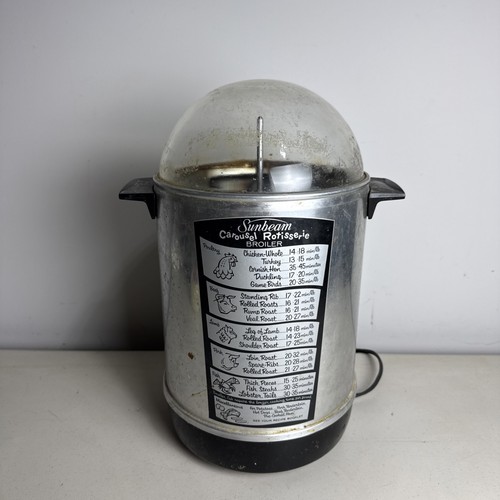 Vintage Sunbeam Carousel Rotisserie Broiler Small Kitchen Appliance with Dome