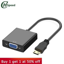 Mini HDMI to VGA Adaptor HD Mini HDMI Male to VGA Female Adapter Cable 1080P