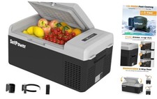 FC15 Portable 12v Refrigerator, -4  -68  Fast Cooling Car 16QT Black