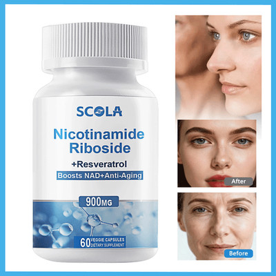 60 NAD+ Supplement for Anti-Aging Energy Focus Nicotinamide Riboside Resveratrol