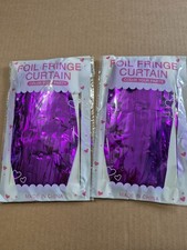 2 Pack Foil Fringe Backdrop - Purple Shiny Tinsel Curtains for Party Decorati...