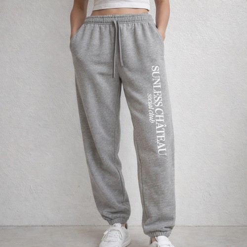 American Apparel Gray Sunless Château Social Club Graphic Sweatpants Sz XL