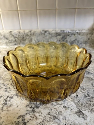 Vintage Anchor Hocking Amber Glass Bowl “Fairfield”
