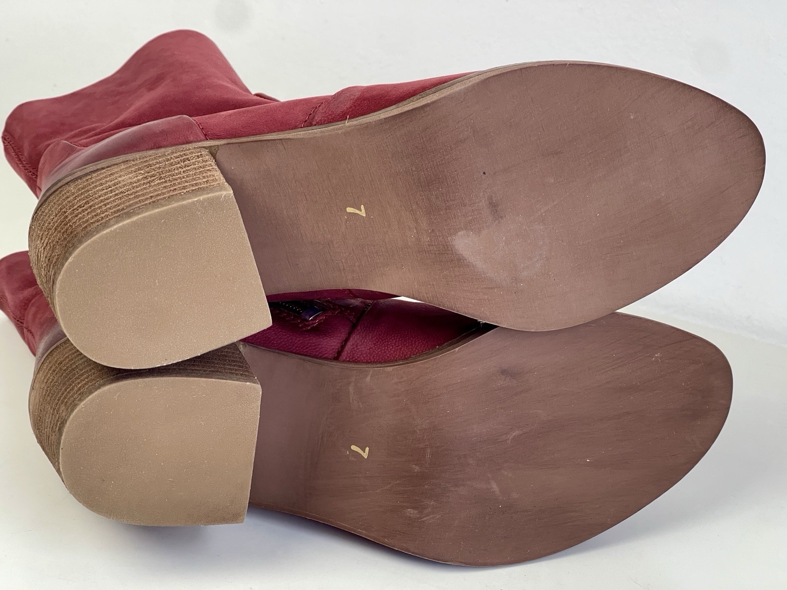 Diba True Majestic Women’s 7 M Goat Nubuck Leather Zipper Red Boots 36816