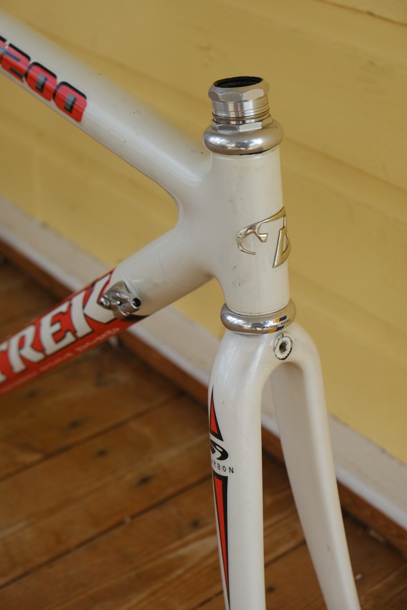 Vintage Trek 5200 Road Bike Frameset 52cm Red/White Carbon Fiber