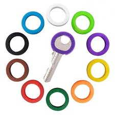 10 Pack Silicone Key Cap Tags,Plastic Key Identifier Rings,Key ID Rings,1 Pcs...