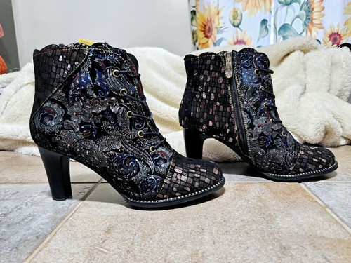 SPRING STEP L'ARTISTE GLITTERAIL ZIP BOOT 8.5 US, 39 EU Ankl EXCELLENT CONDITION - Picture 6 of 22
