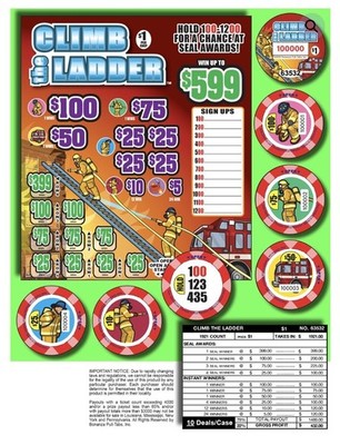 Pull Tab Tickets - Chip Tickets - Game -Holder - Climb the ladder - 1,921 ct