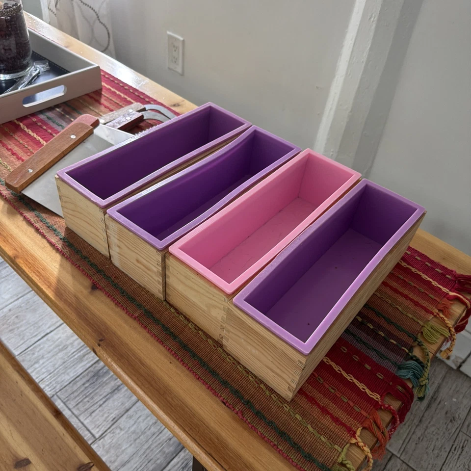 2件装长方形肥皂模具套件带刀具-42盎司柔性硅胶面包S... — 第 4/4 张图片