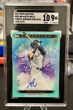 2024 Topps Inception Austin Wells Rookie Aqua On Card Auto /75 SP Yankees SGC 9.