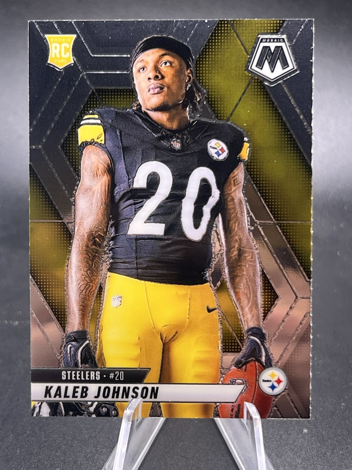 2025 Panini Mosaic Kaleb Johnson 289 Pittsburgh Steelers RC