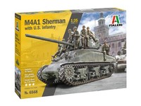 Italeri 6568 - 1/35 Wwii M4A1 Sherman With U.S. Infantry - Neu