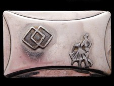 IJ11169 GREAT VINTAGE 1970s LYNTONE  SQUARE DANCING COUPLE  WEATRN BELT BUCKLE