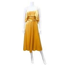 VALENTINO | Crystal Embellished Ruffled Velvet Midi Dress Size 38 Approx US 2